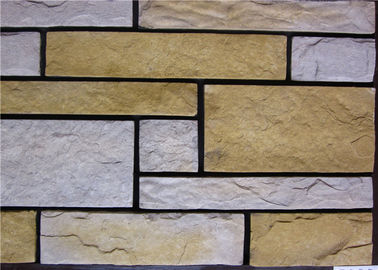 Rectangle Artificial Wall Stone With Strong Adhesion Color Solid Focus