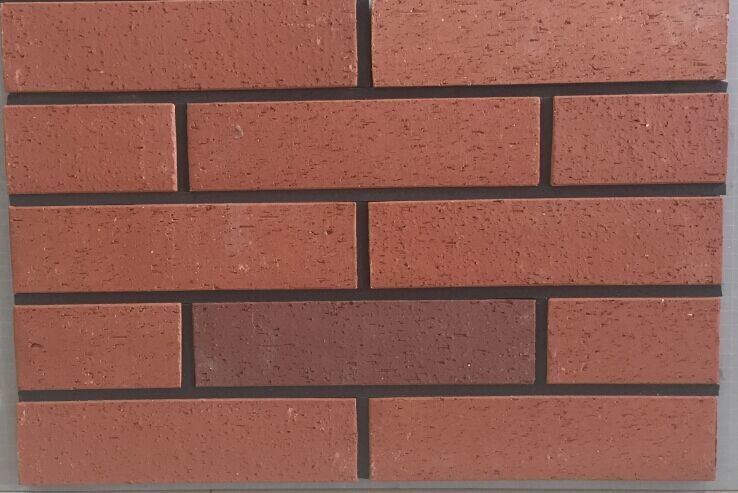 Red Decorative Brick Veneer Eco Friendly Exterior Wall Tiles