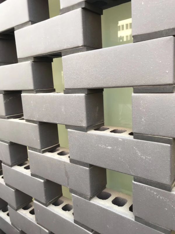 Hollow Clay Blocks Building for wall construction with grey color and smooth surface